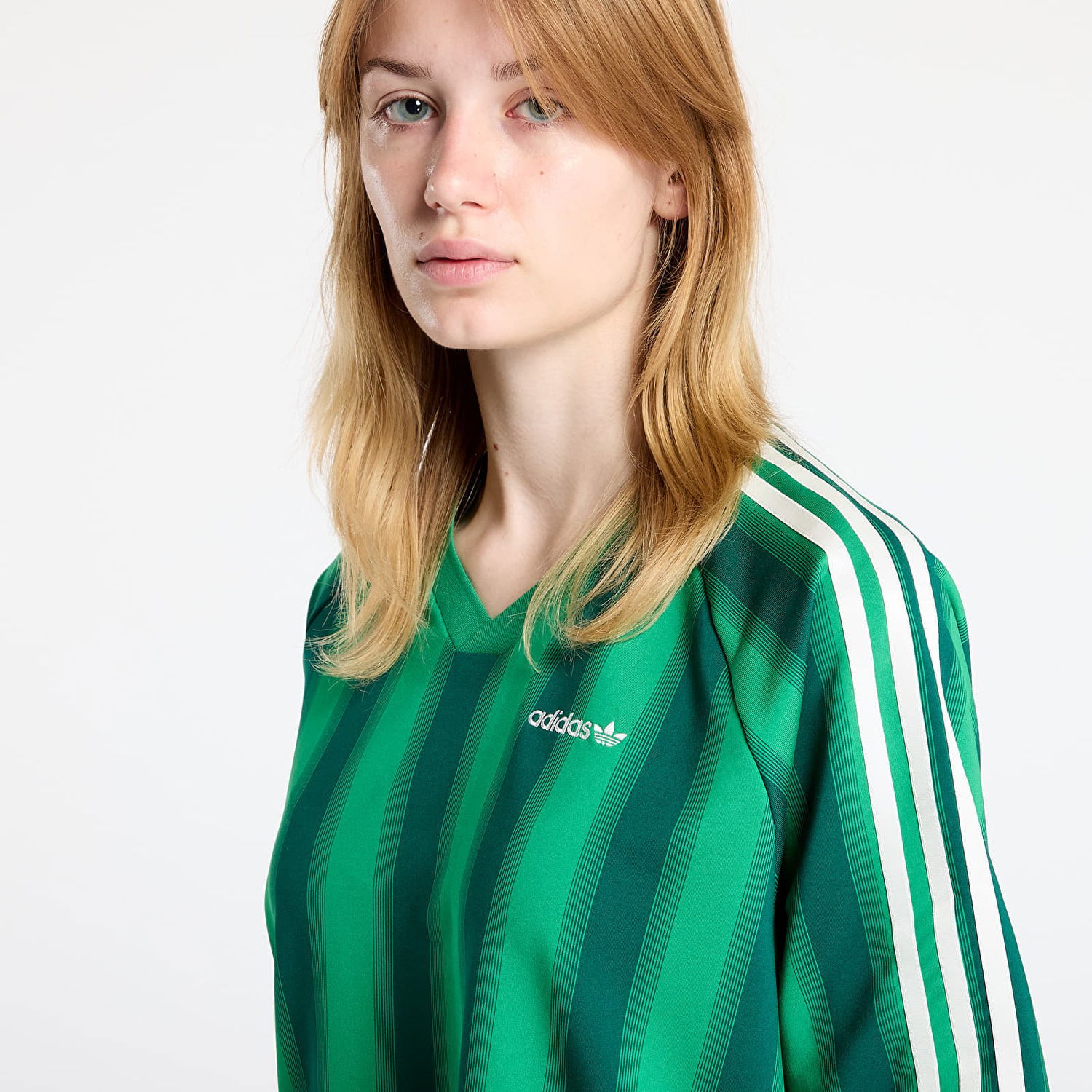 Тениска adidas Originals Loose Linear T-Shirt Зелено | JW6022, 1