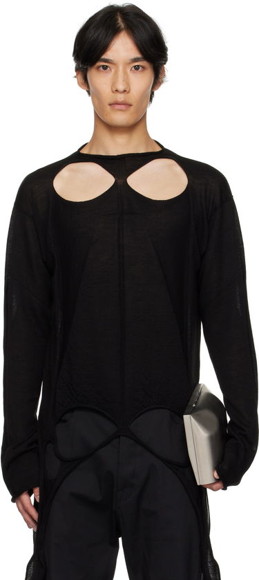 Пуловер Rick Owens Rick Owens Concordians Slashed Pull Sweater Черно | RU02E1671 ML, 0