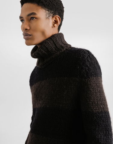 Пуловер Dolce & Gabbana Dolce & Gabbana Wool Blend Striped Turtleneck Sweater Черно | GXW68TJGMBPN9869, 3
