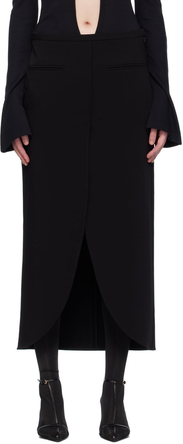 Пола Courrèges Courrèges Ellipse Midi Skirt Черно | 224CJU142PL0159, 0