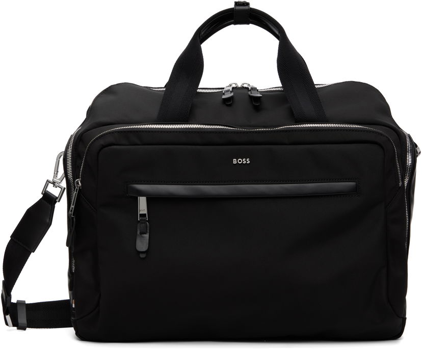 Чанта през рамо BOSS Nylon Logo Hardware Duffle Bag with Detachable Strap Черно | 50548008