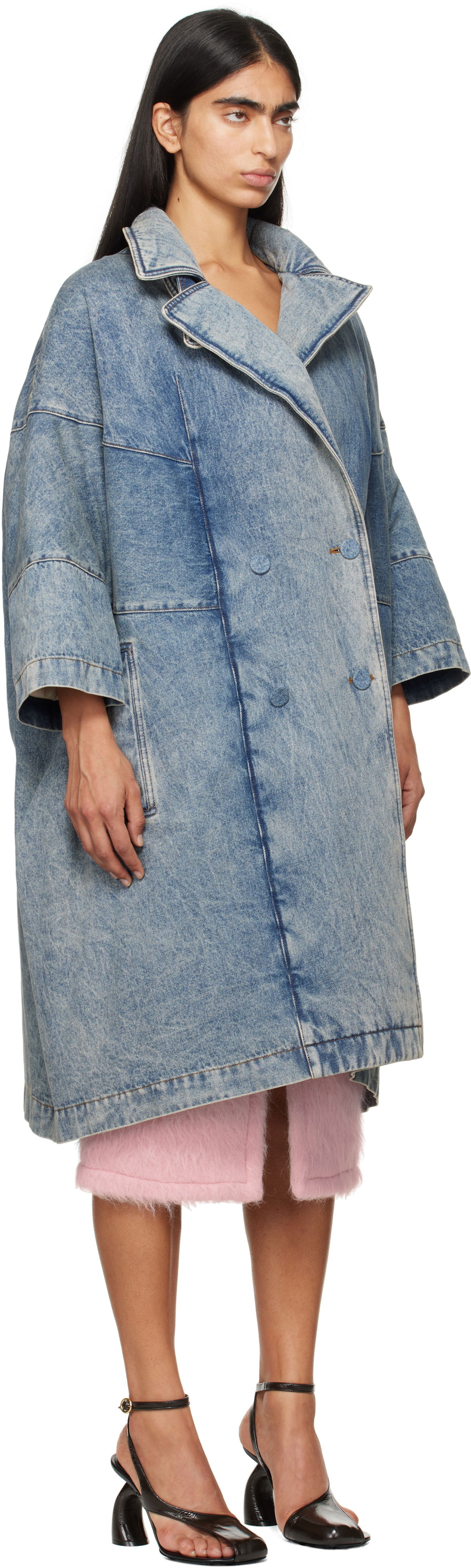 Палта Dries Van Noten Dries Van Noten Long Denim Coat Синьо | 242-010221-9390, 1