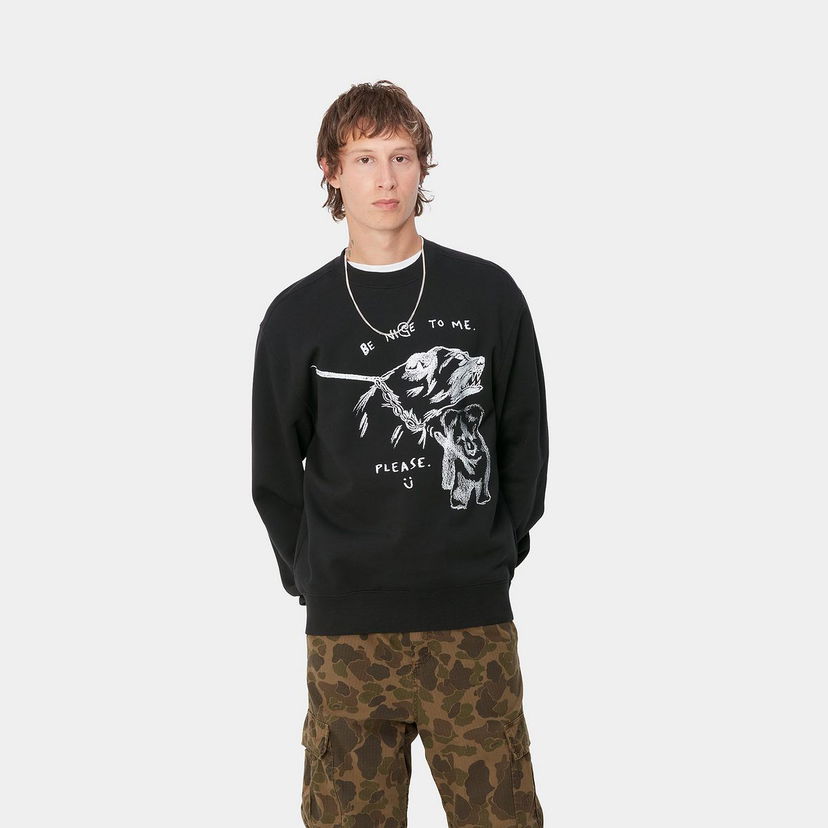 Суитчър Carhartt WIP Graphic Print Crewneck Sweatshirt Черно | I033933_9