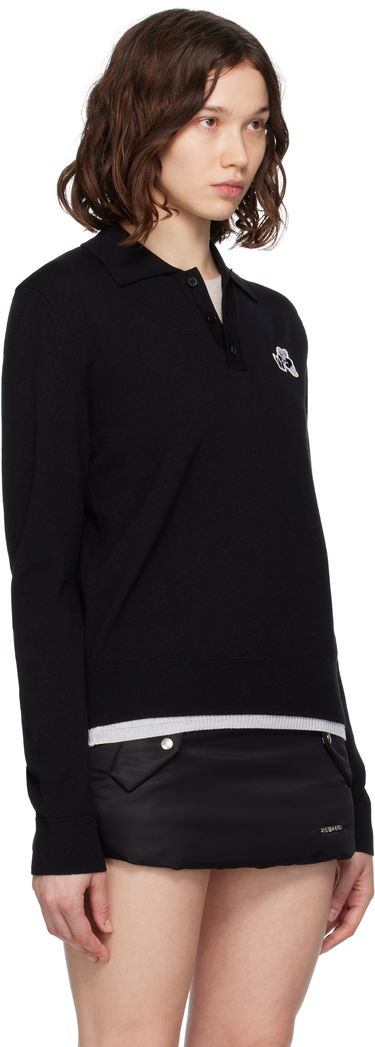 Поло тениска We11done We11done Wool Polo with Logo Patch Черно | WD-KT2-25-680-W-BK, 1