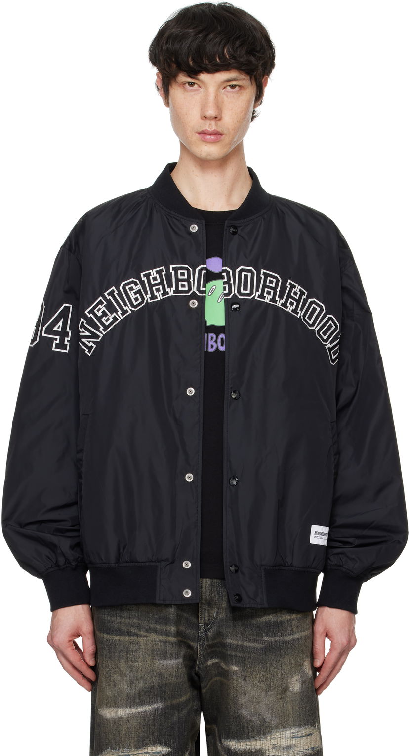 Яке бомбър Neighborhood Baseball Bomber Jacket Черно | 242TSNH-JKM04