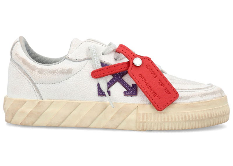 Кецове и обувки Off-White Vulcanized Low Distressed White Purple (Women's) Бяло | OWIA272F23LEA0030137
