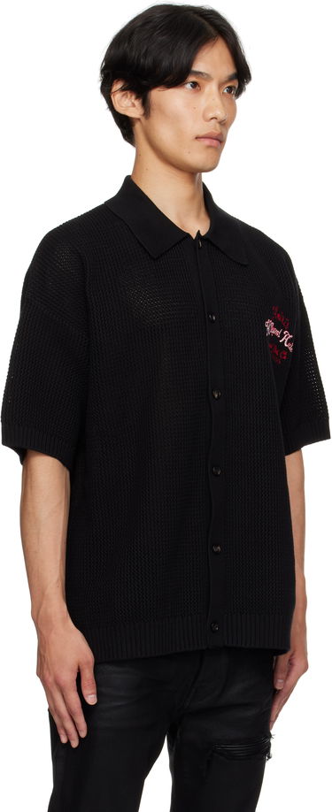 Поло тениска AMIRI AMIRI 'Hollywood Auto' Mesh Polo Shirt Черно | AMKNIR1028, 1