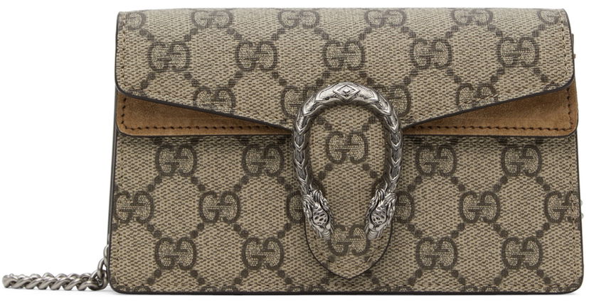 Чанта през рамо Gucci Beige Super Mini GG Supreme Бежово | 476432 KHNRN