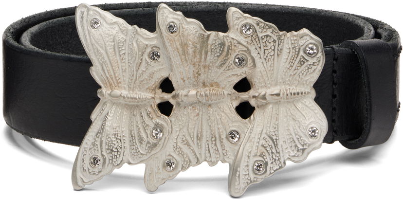Колани OUR LEGACY Crystal-Embellished Butterfly Buckle Belt Черно | A4258BO