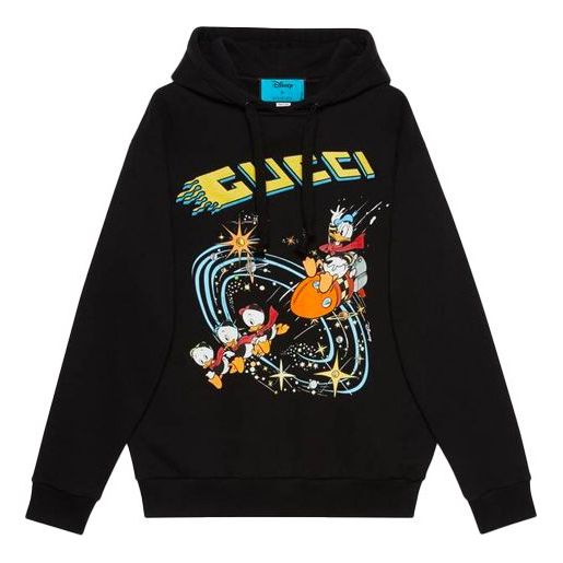 Суитчър Gucci Disney x  Cartoon Donald Duck Print Hoodie Черно | 615061-XJDC6-1043