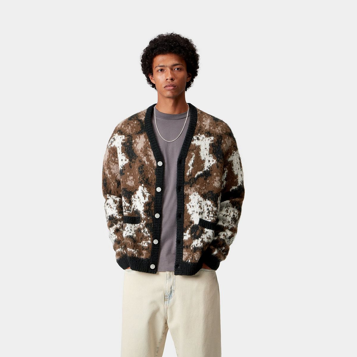 Пуловер Carhartt WIP Carhartt WIP Merton Cardigan Wild Dog Jacquard Кафяво | I035391_9, 0
