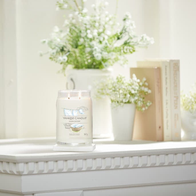 Свещи Yankee Candle Large Jar Candle Clean Cotton 2 Wicks Бяло | 40367, 1