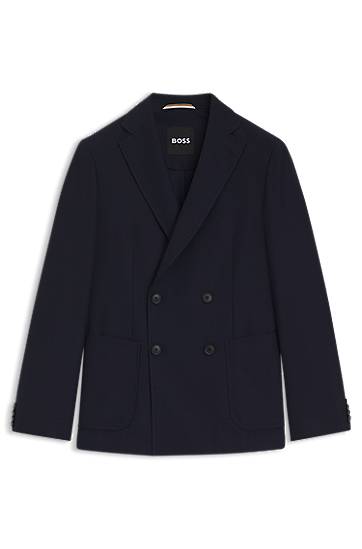 Яке BOSS BOSS Double-Breasted Seersucker Blazer Тъмно синьо | 50553872, 0