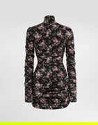 Dolce & Gabbana Vintage Rose-print Draped Dress