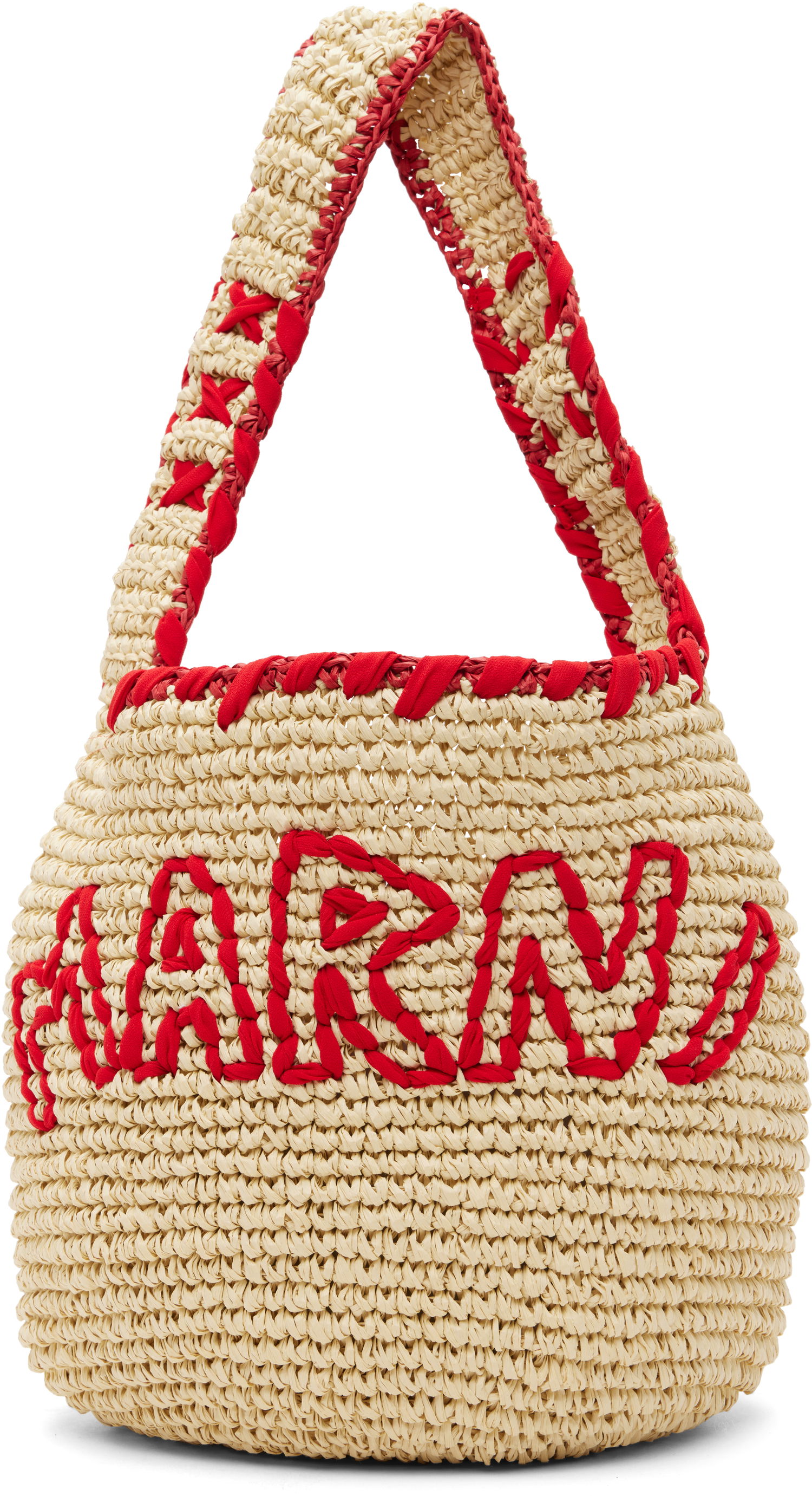 Дамска чанта Marni Nassa Woven Small Bag with Raised Lettering and Contrast Trim Многоцветен | SBMP0257A0 P8561, 0