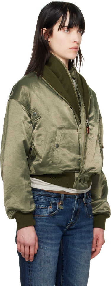Яке бомбър R13 R13 Zip Collar Flight Bomber Jacket Зелено | R13WR346-R447B, 1