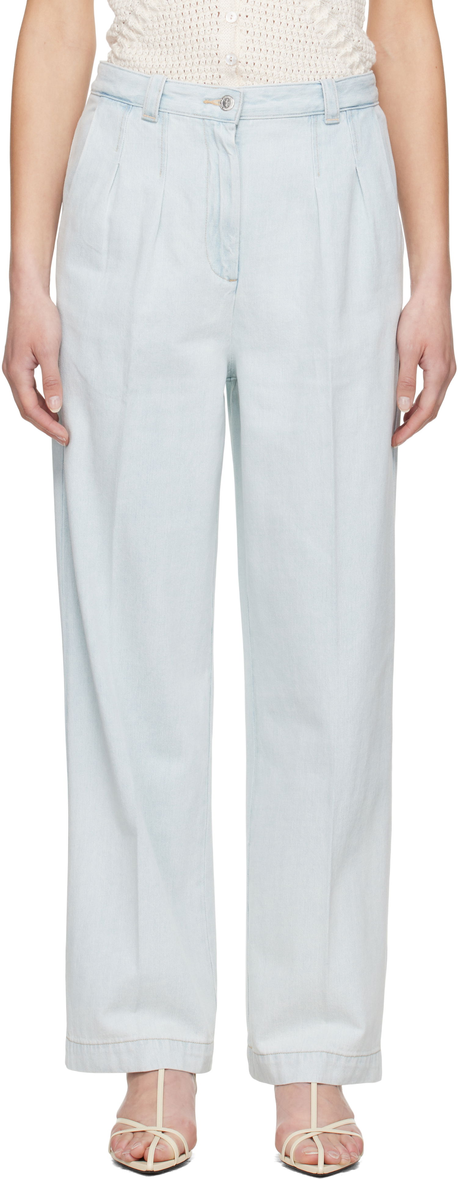 Панталони A.P.C. A.P.C. Tressie Wide Leg Jeans Синьо | COHHJ-F08398, 0