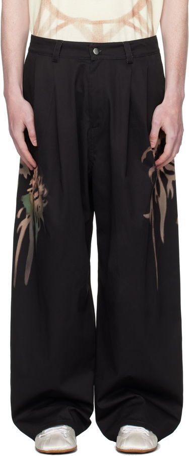 Панталони Collina Strada Collina Strada Catchfly Pleated Printed Trousers Черно | XX6042-B, 0