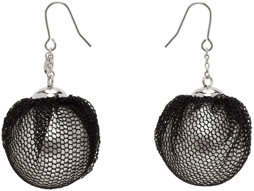 Обеци UNDERCOVER Undercover Mesh Ball Earrings Черно | UC1D1R51-1