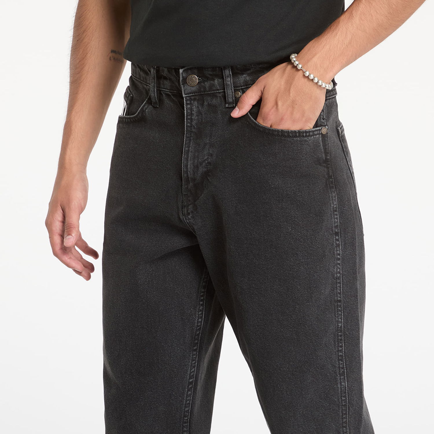 Панталони Karl Kani Pants Small Signature Tapered Five Pocket Denim Vintage Black Черно | KMI-PL031-001-03, 1