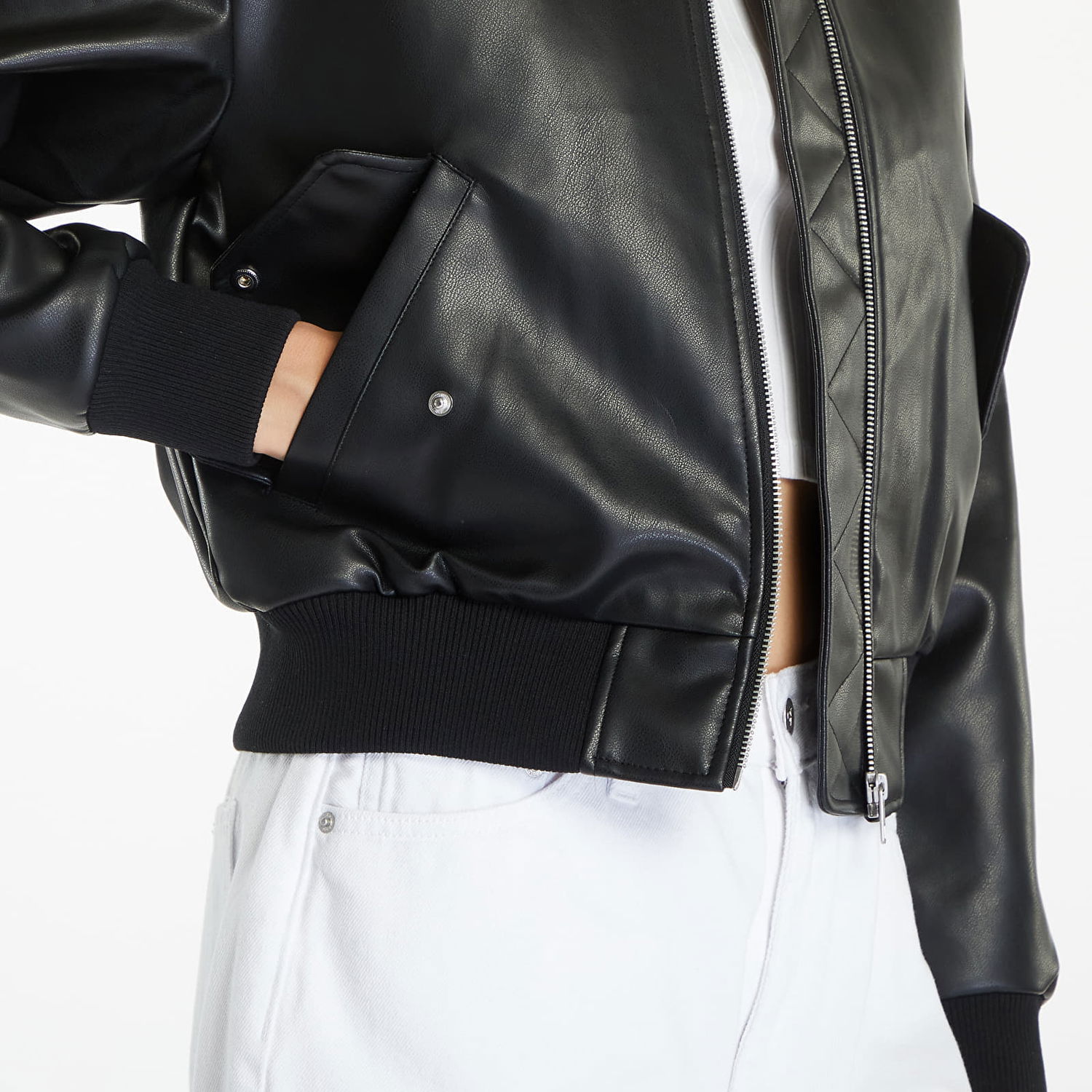 Яке бомбър CALVIN KLEIN Faux Leather Bomber Черно | J20J223546 BEH, 1
