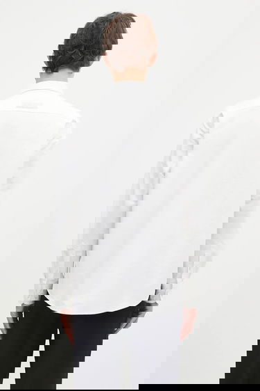 Риза AAPE by A Bathing Ape Moon Face Logo Regular Fit Button-Down Shirt Бяло | AAPSTM8495XXN, 2