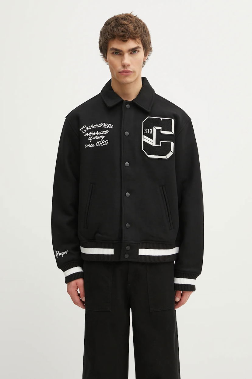 Яке Carhartt WIP World Class Varsity Wool Blend Jacket Черно | I035432.89XX