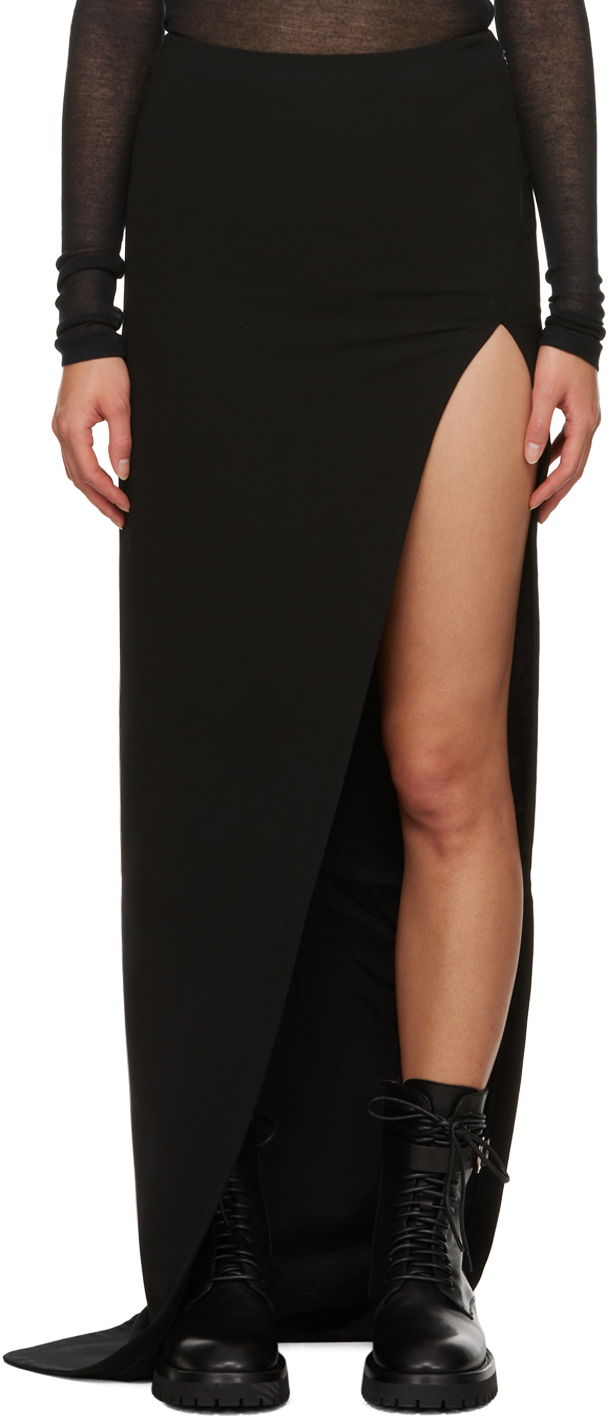 Пола Ann Demeulemeester Janita Maxi Skirt With High Slit Черно | 2302-W-SK10-FA342-099