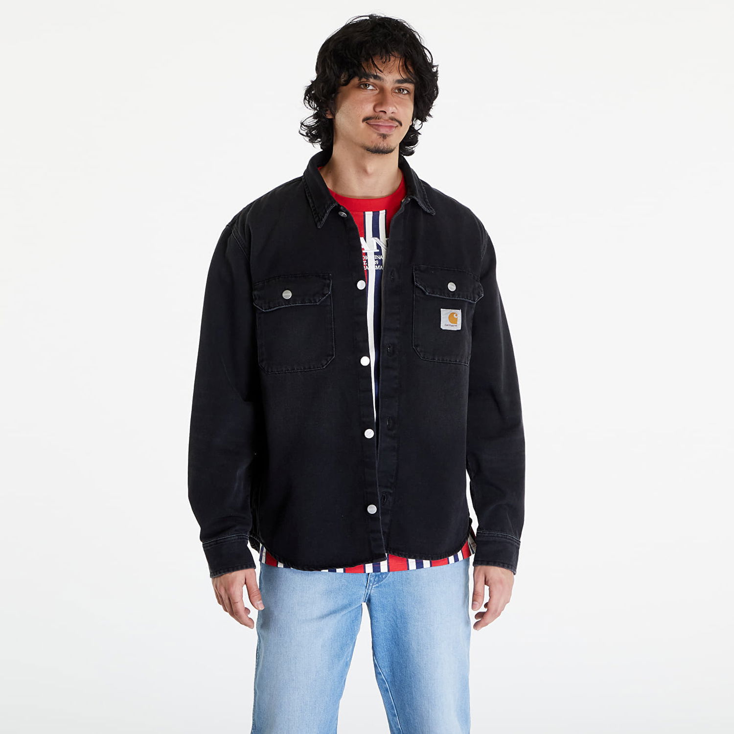 Яке Carhartt WIP Harvey Shirt Jac UNISEX Black Dark Used Wash Черно | I033346.894L, 0