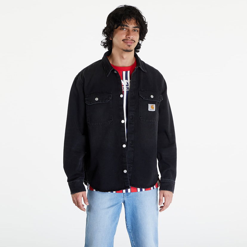 Яке Carhartt WIP Harvey Shirt Jac UNISEX Black Dark Used Wash Черно | I033346.894L
