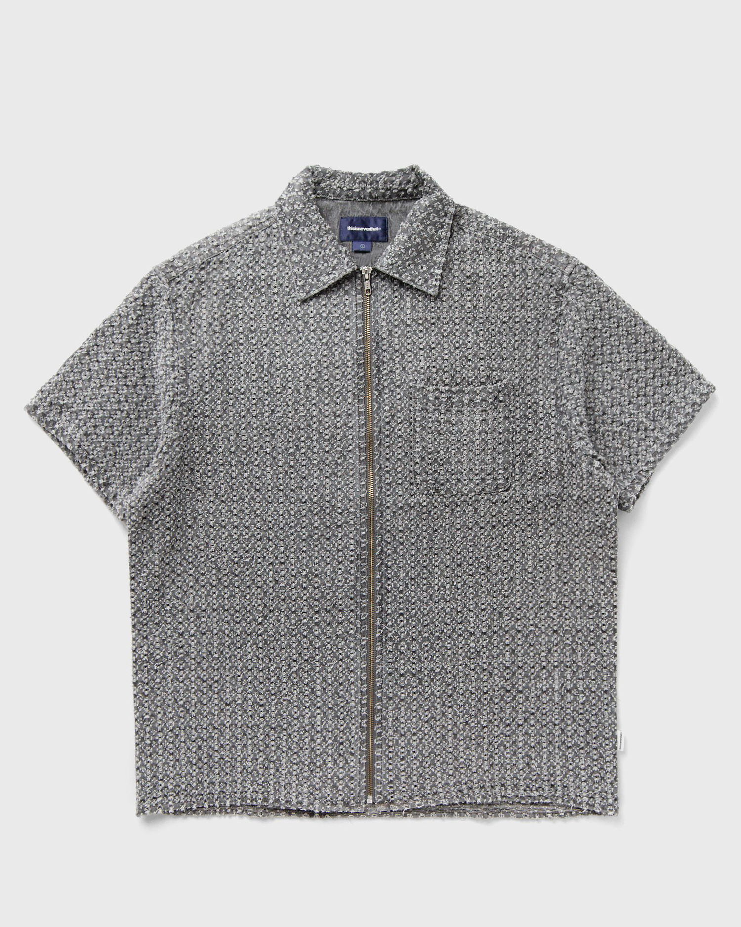 Риза thisisneverthat Short Sleeve Zip Shirt Сиво | TN250DSHTS01GRY, 1