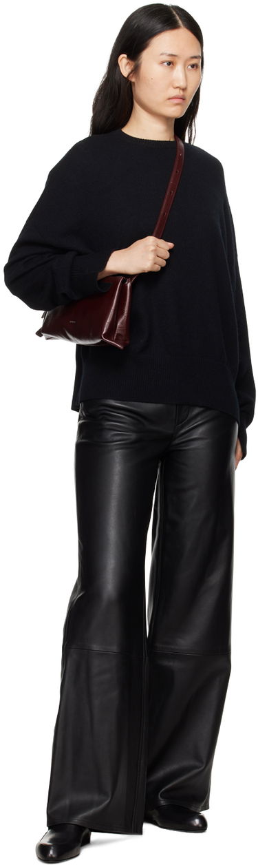 Панталони Loulou de Saison Loulou de Saison Figari Leather Wide-Leg Pants Черно | FIGARI, 3