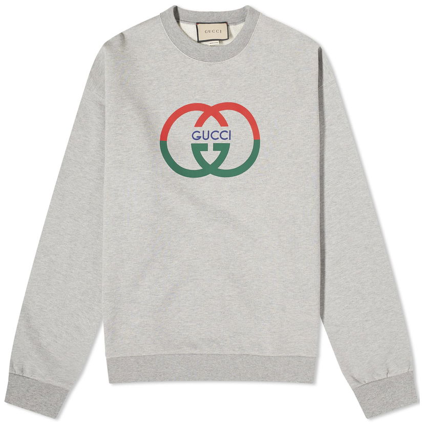 Пуловер Gucci Interlocking Logo Crewneck Сиво | 774244-XJGAY-1230