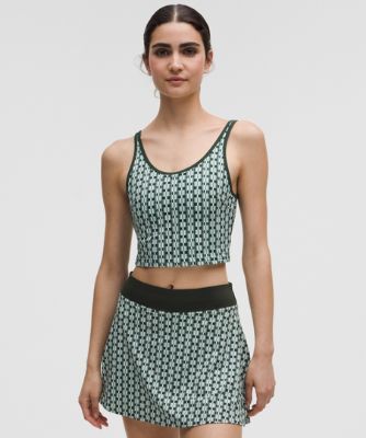 Комплект lululemon Geometric Pattern Cropped Tank Top B/C Cups Medium Support & Tennis Skirt Set Зелено | prod20002043, 6