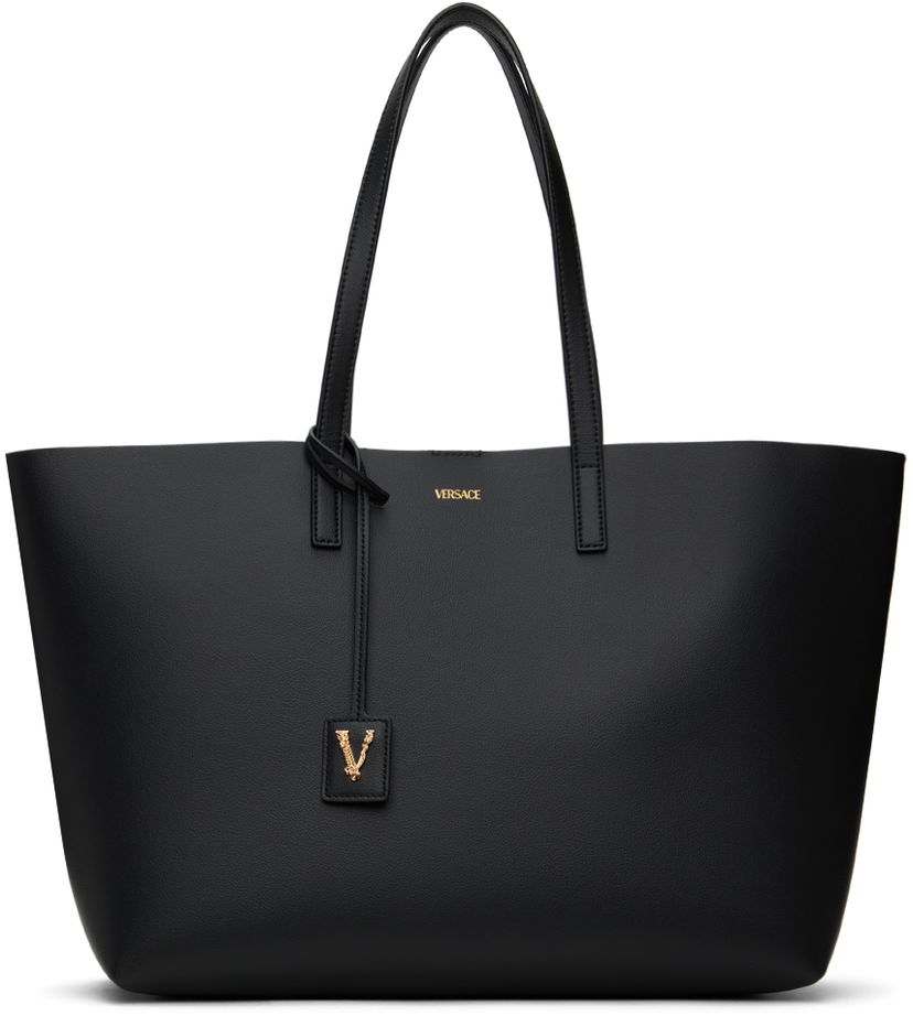 Голяма пазарска чанта Versace Virtus Tote Черно | DBFH818_1A10067_6BE8V