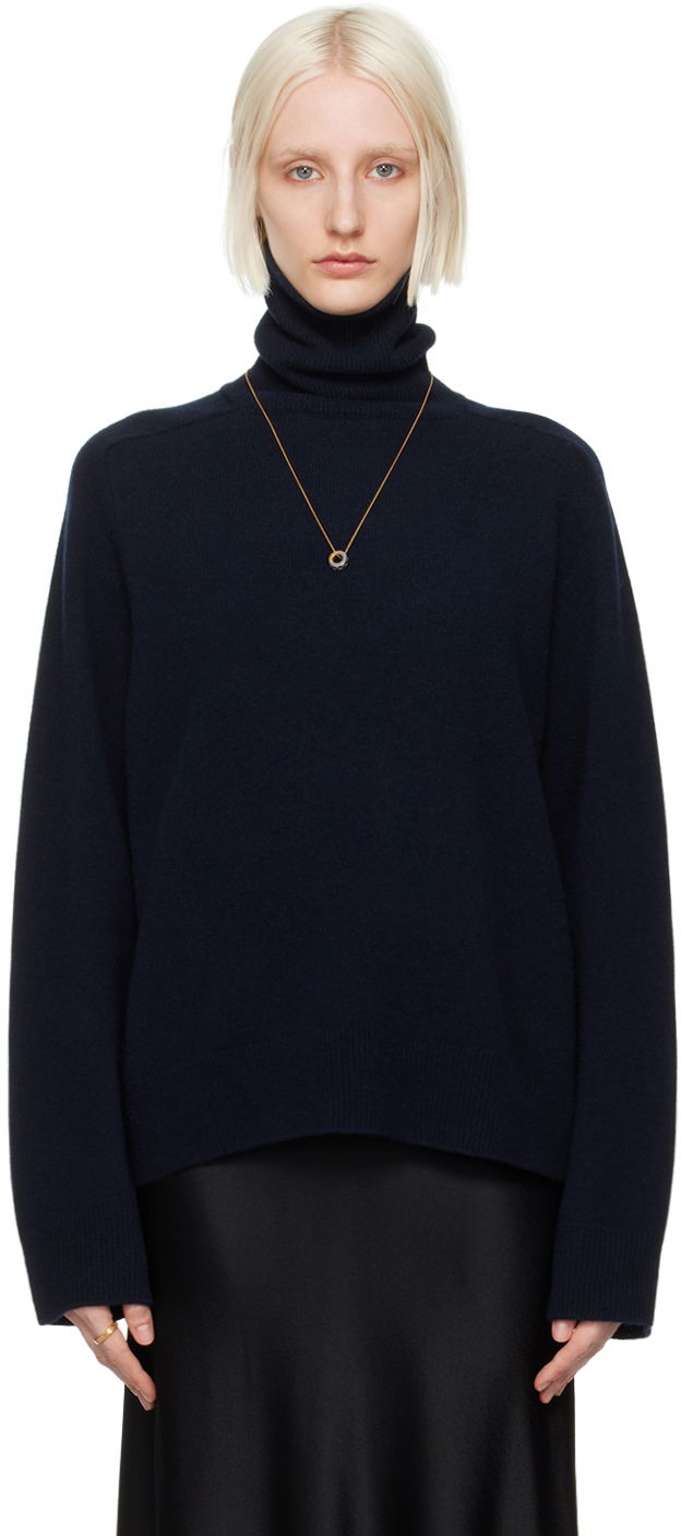 Пуловер Maison Margiela Navy Gauge 7 Turtleneck Черно | S50HL0032 M13058, 0