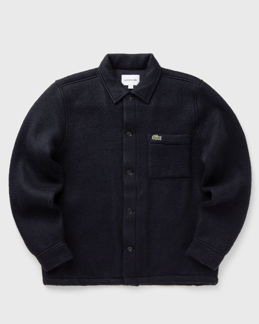 Яке Lacoste Woven Collared Button-Front Chest Pocket Shirt Jacket Тъмно синьо | CH8997-HDE