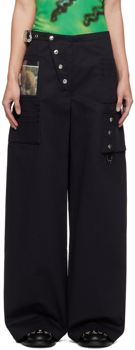 Карго панталони Chopova Lowena Miller Wallet Black Wide-Leg Trousers Черно | 4077