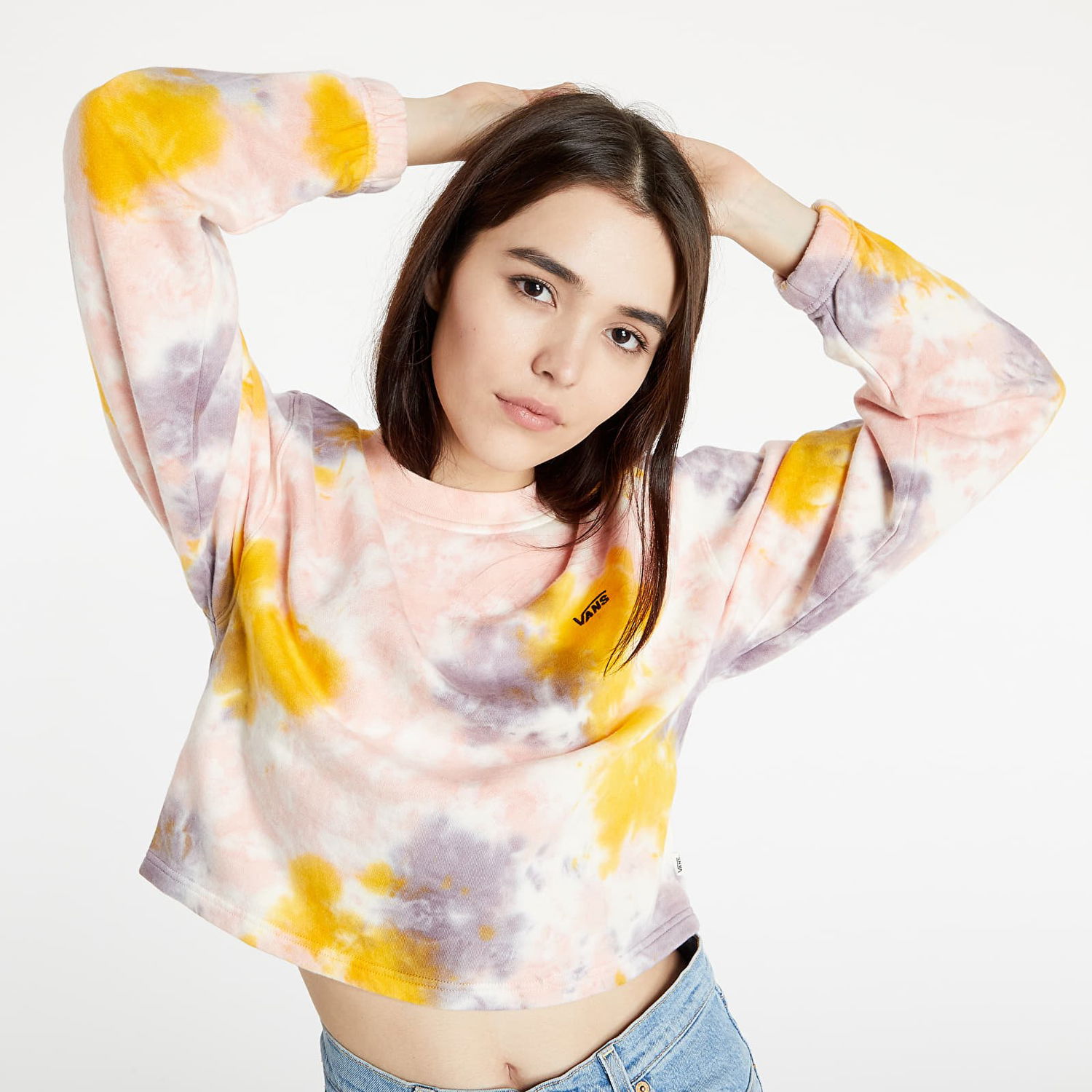 Суитчър Vans Grunge Wash Crop Crewneck Многоцветен | VN0A5JH7Z001, 0