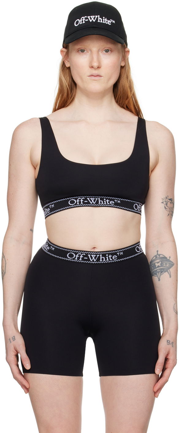 Сутиен Off-White Black Jacquard Sport Bra Черно | OWVO094S24JER0011001