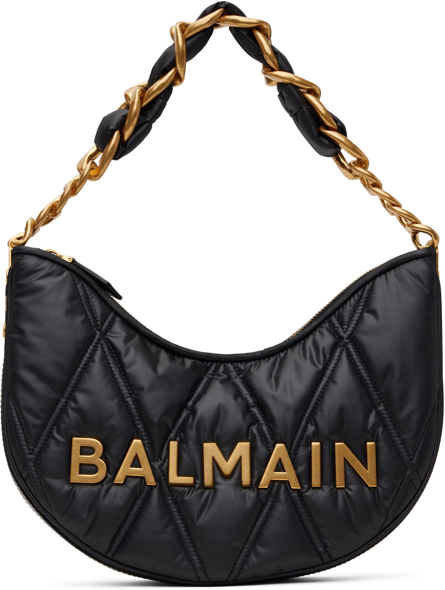 Дамска чанта Balmain Balmain 1945 Quilted Moon Bag Черно | EN1BQ954TNDT, 0
