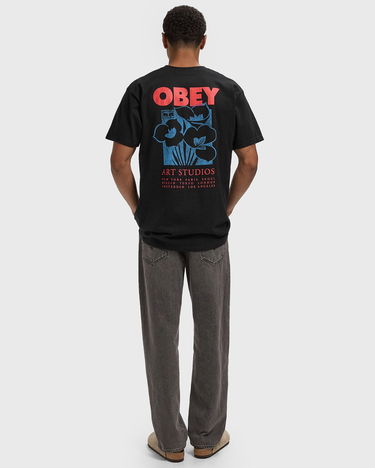 Тениска OBEY Obey Art Studio T-Shirt Черно | 165264234-BLK, 2