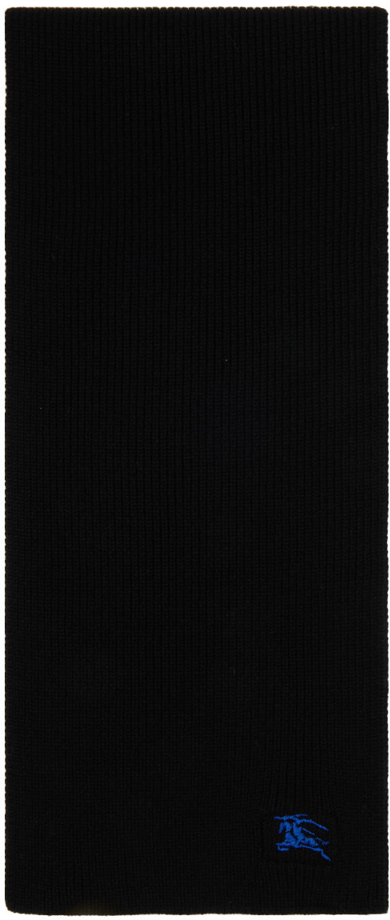 Шал Burberry Ribbed Cashmere Scarf Черно | 8085771, 0