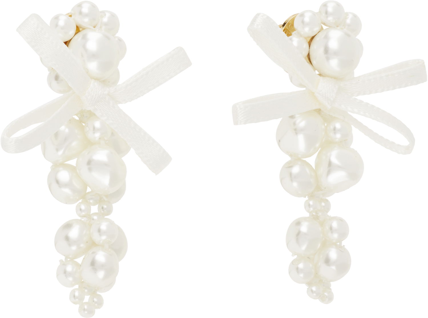 Обеци Simone Rocha Simone Rocha Petite Bow Cluster Earrings Бяло | ERG545 0904, 1