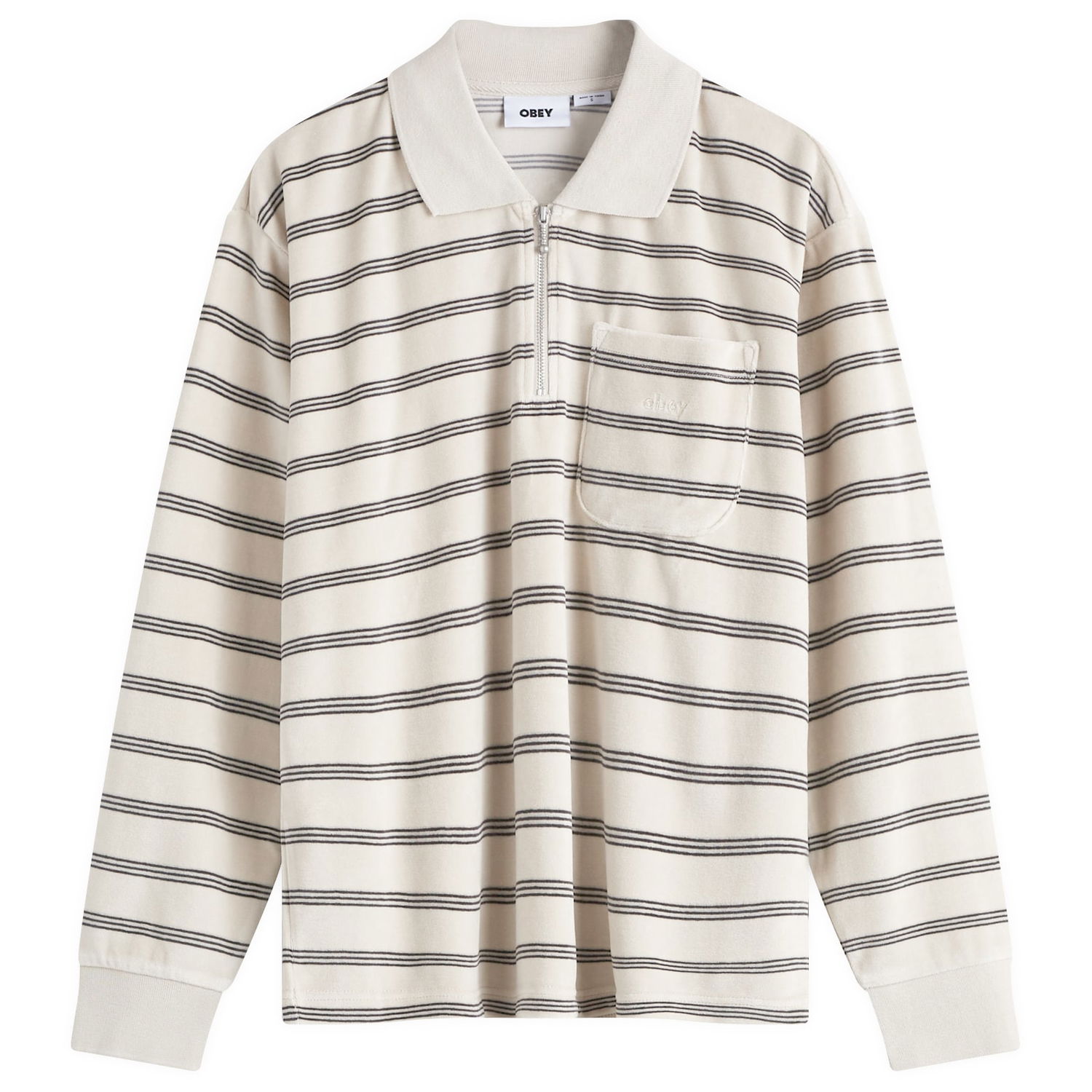 Поло тениска OBEY Stripe Polo Top Бяло | 231040013, 0