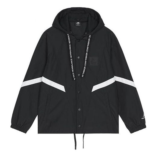 Суитчър New Balance Logo Alphabet Printing Hooded Jacket Черно | AMJ13361-BK