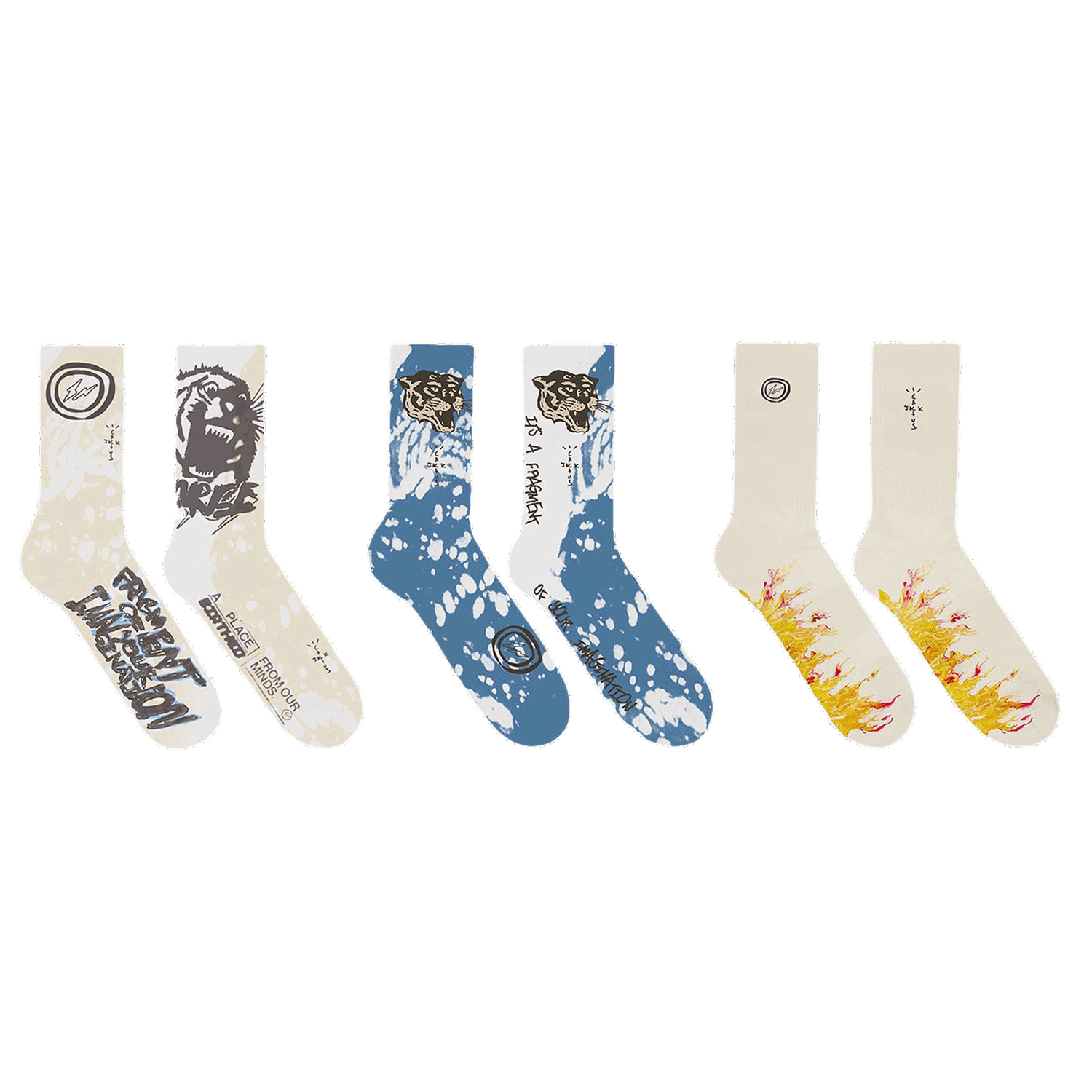 Чорапи Cactus Jack by Travis Scott Fragment x 3 Pack Socks Многоцветен | CJFR AS15 MULT, 0