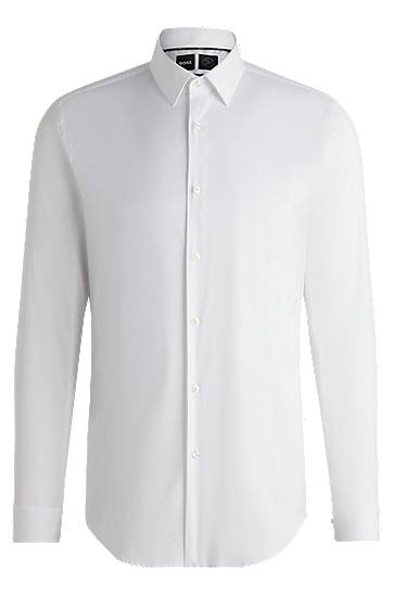 Риза BOSS Extra-Slim Fit Easy-Iron Cotton-Blend Poplin Shirt Бяло | 50480085, 0