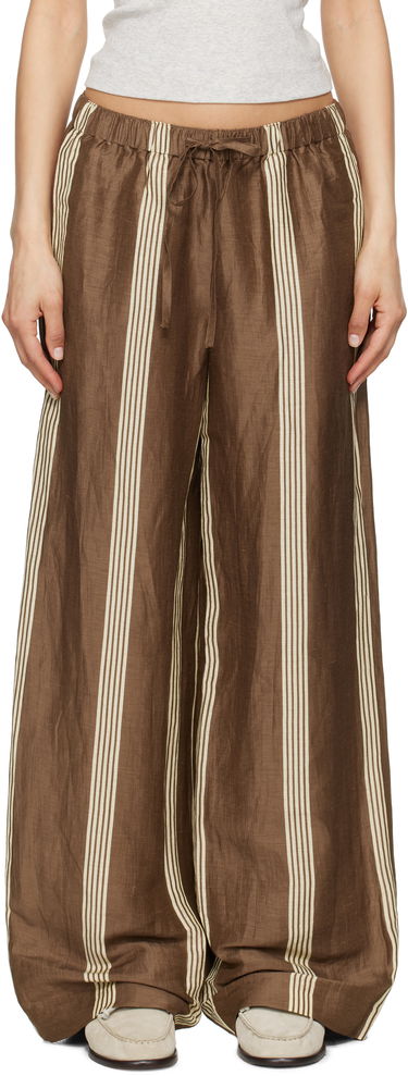 Панталони rag & bone rag & bone Olivia Linen Trousers Кафяво | WAW25S70219321, 0