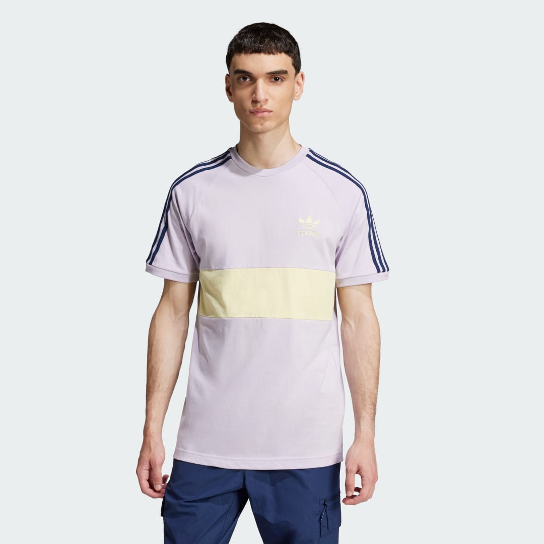 Тениска adidas Performance 3-Stripes Panel T-Shirt Лилаво | JD4278, 0